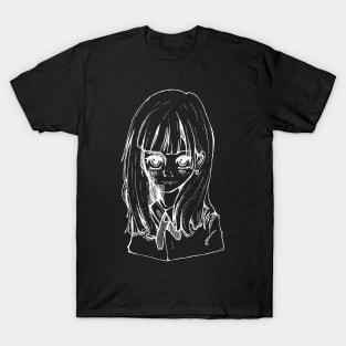 Portrait line art student girl T-Shirt